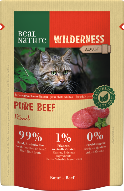 REAL NATURE Wilderness Adult 12x85g Pure Beef mit Rind