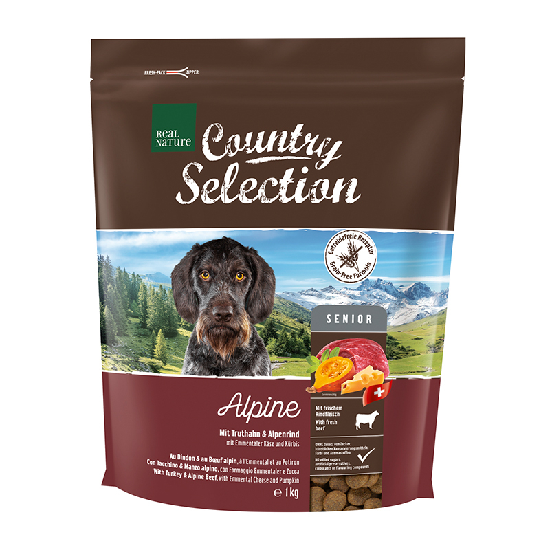 REAL NATURE Country Selection Senior Alpine Truthahn & Alpenrind 1kg