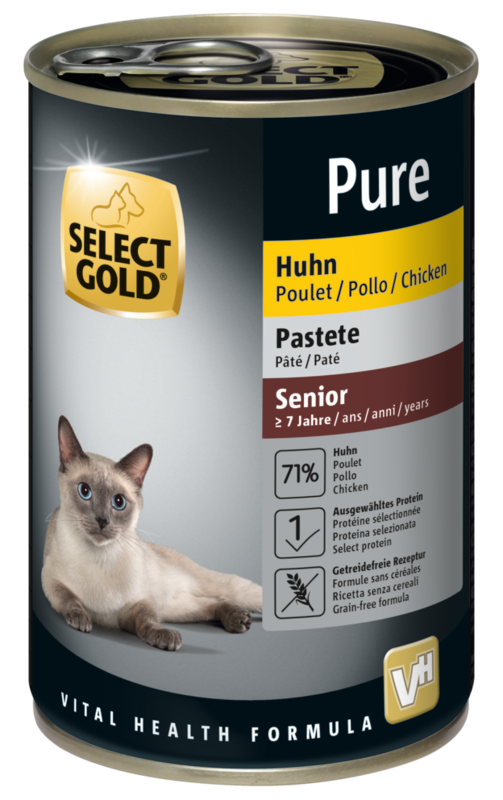 SELECT GOLD Pure Senior Paté Huhn - 6x400g