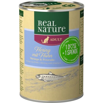 Real Nature Charity Edition Adult 6x400g Hering Mit Huhn Shrimps Petersilie Fressnapf