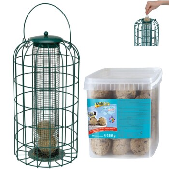 Futterschutzsäule mit MultiFit Meisenknödel 35er ohne Netz