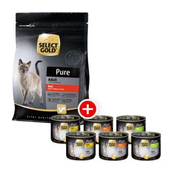PURE Adult Mischfütterung-Set 2tlg. Pure Adult Rind 400g + 6x200g Mixpaket