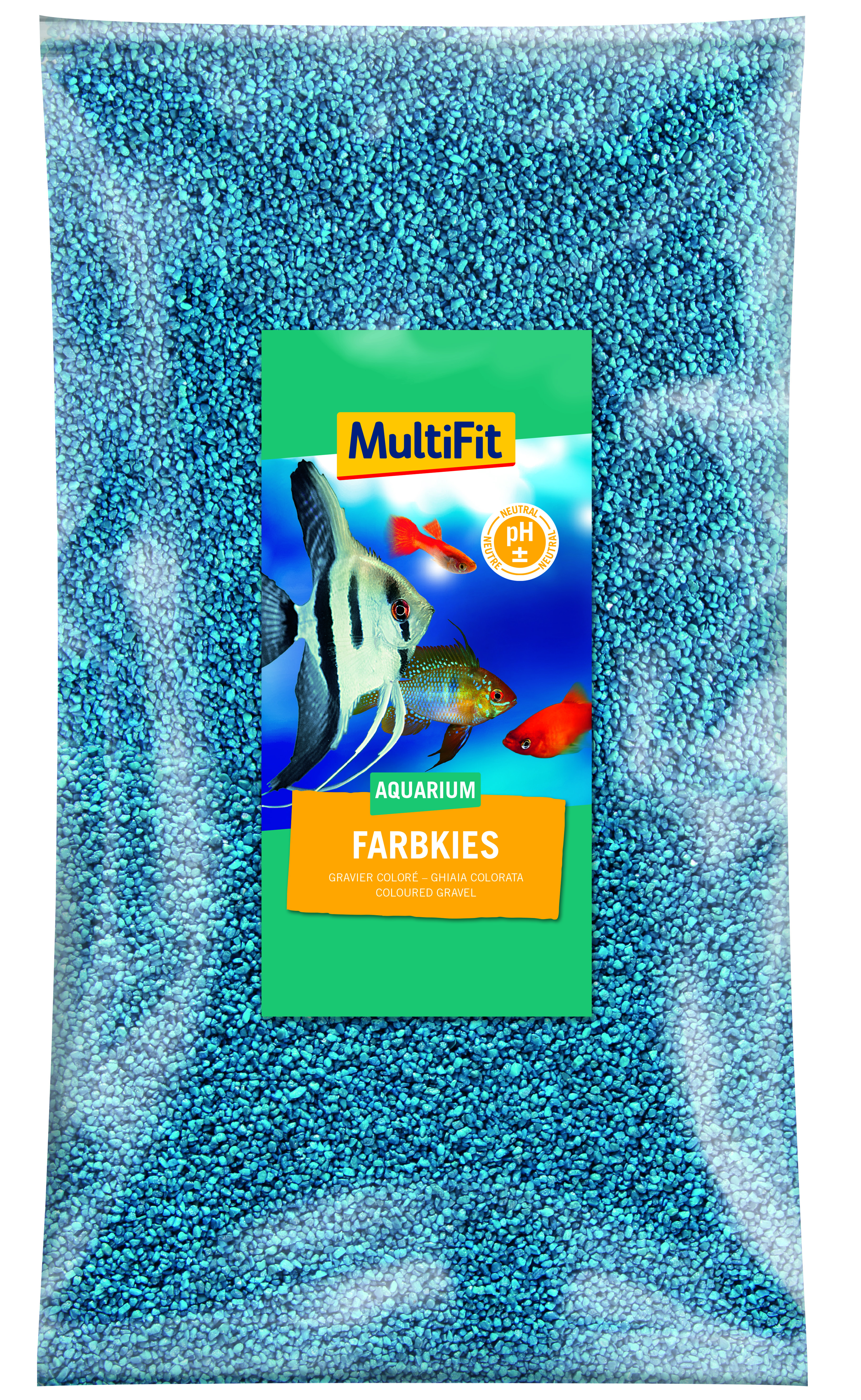 MultiFit Farbkies 2-3mm 5Kg Azurblau