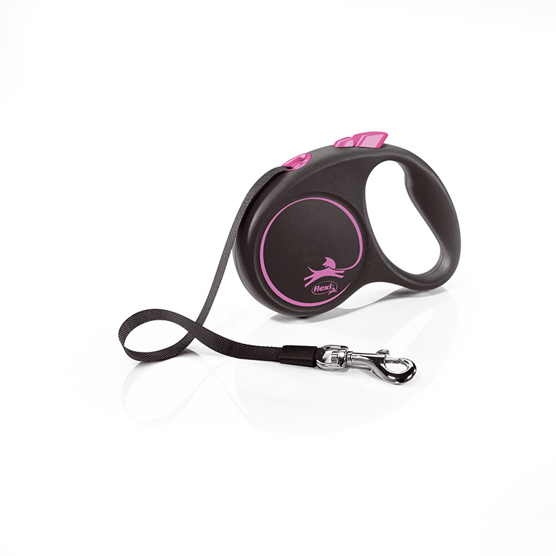 Flexi Black Design Gurt Pink Gr. S, 5m