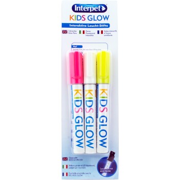 Glow Stift weiss - pink - gelb