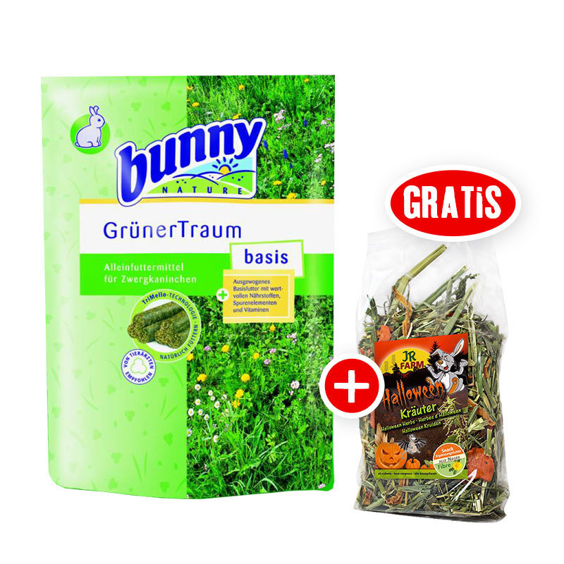bunny GrünerTraum basis 4kg + gratis JR Halloween Snack 100g