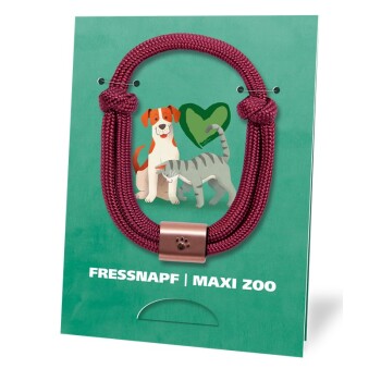 Maxi Zoo Bransoletka przyjaźni w ramach akcji Przyjaźń Łączy - Wspólnie dla Zwierząt 2021 bordowy