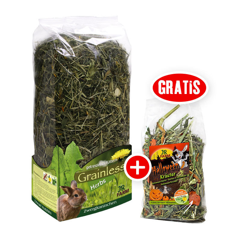Grainless Herbs Zwergkaninchen 5kg + gratis JR Halloween Snack 100g