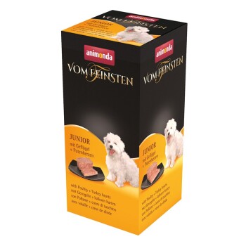 Vom Feinsten Junior Sortenrein mit Geflügel + Putenherzen 6x150g