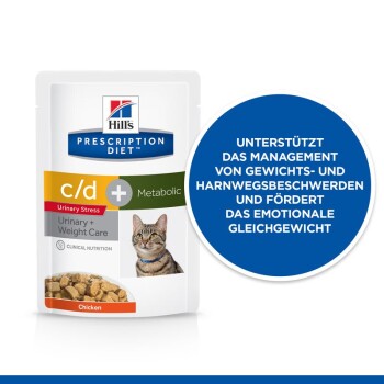 Prescription Diet c/d Urinary Stress + Metabolic mit Huhn 12x85g
