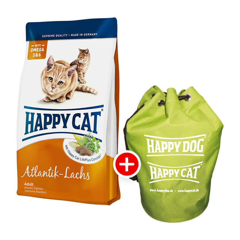 Happy Cat Supreme Atlantik-Lachs 10kg + Seesack gratis