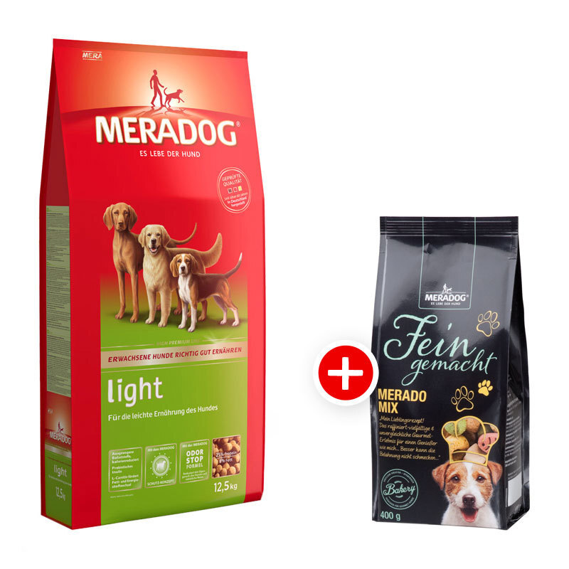 Dog Light 12,5kg + Meradog Fein Gemacht Merado Mix 400g gratis