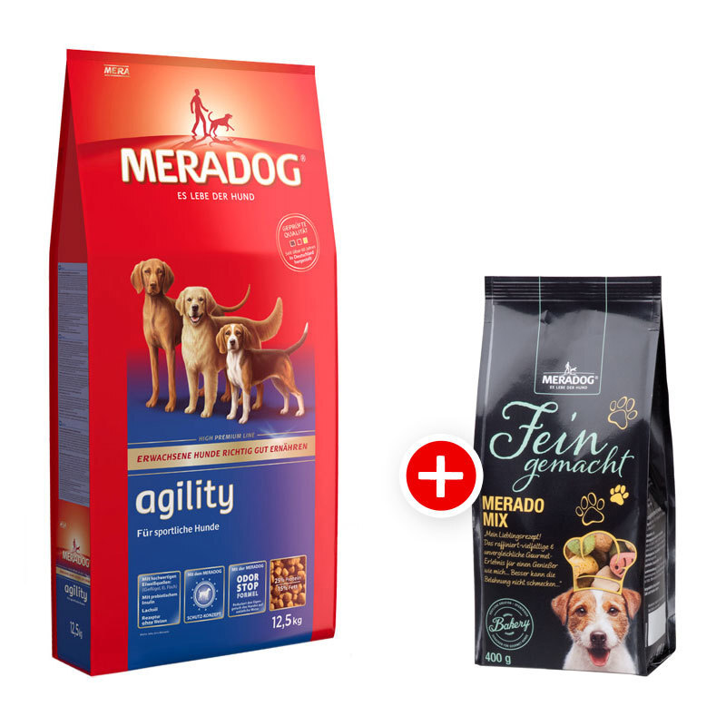 Dog Agility 12,5kg + Meradog Fein Gemacht Merado Mix 400g gratis