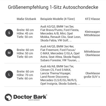 Autoschondecke Rückbank 1-Sitz Grau L